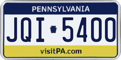 PA license plate JQI5400