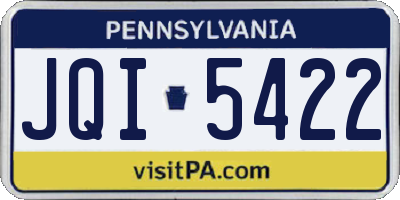 PA license plate JQI5422