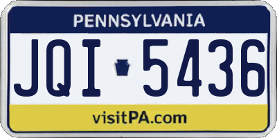 PA license plate JQI5436