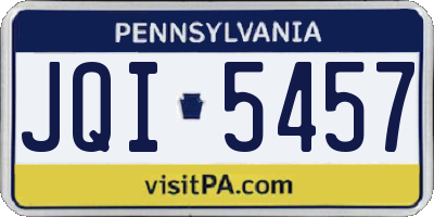 PA license plate JQI5457