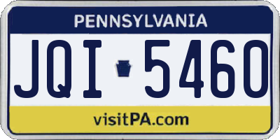PA license plate JQI5460