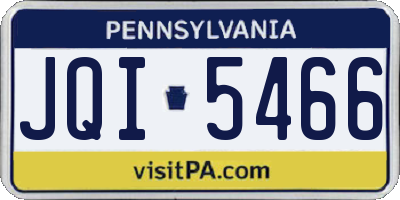 PA license plate JQI5466