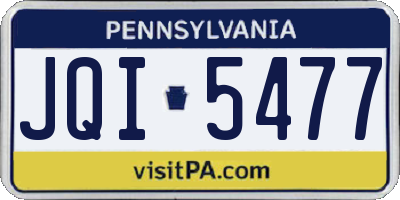 PA license plate JQI5477