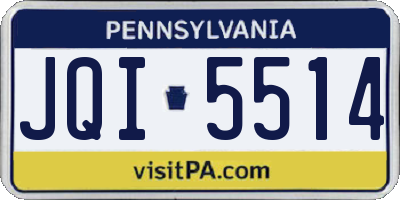 PA license plate JQI5514