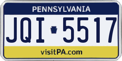 PA license plate JQI5517