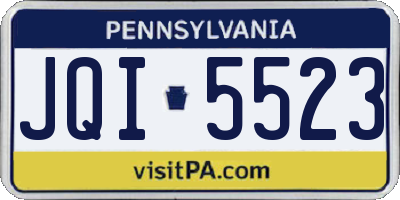 PA license plate JQI5523