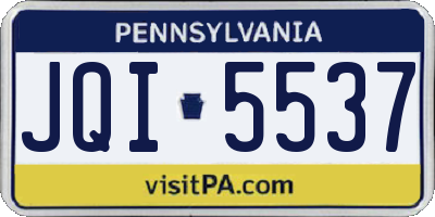PA license plate JQI5537