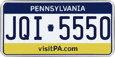 PA license plate JQI5550