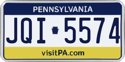 PA license plate JQI5574