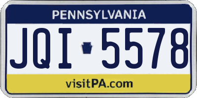 PA license plate JQI5578