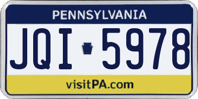 PA license plate JQI5978