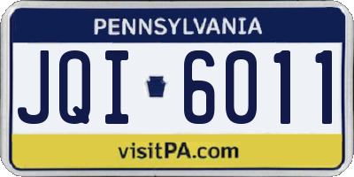PA license plate JQI6011