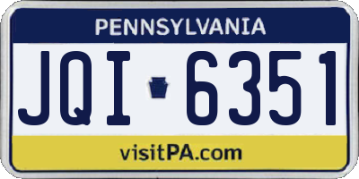 PA license plate JQI6351