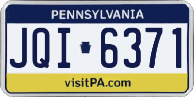 PA license plate JQI6371