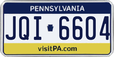 PA license plate JQI6604