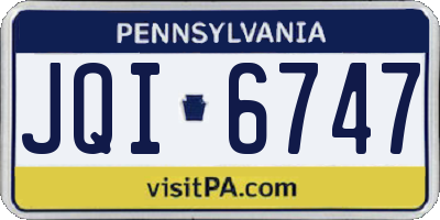 PA license plate JQI6747