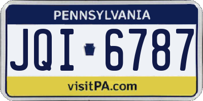 PA license plate JQI6787