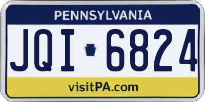 PA license plate JQI6824