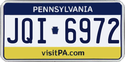 PA license plate JQI6972