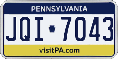 PA license plate JQI7043