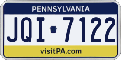 PA license plate JQI7122