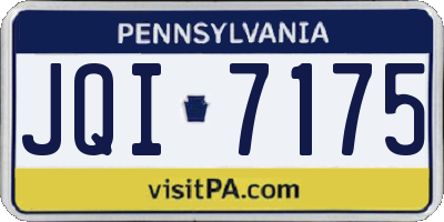PA license plate JQI7175