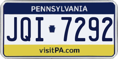 PA license plate JQI7292