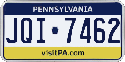 PA license plate JQI7462