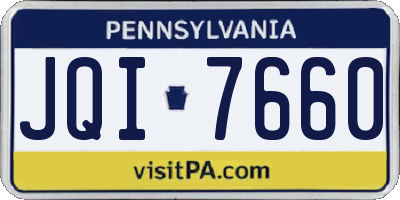 PA license plate JQI7660