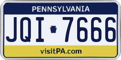 PA license plate JQI7666