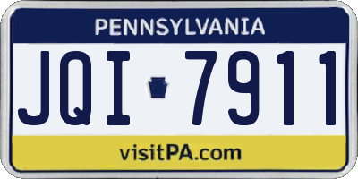 PA license plate JQI7911
