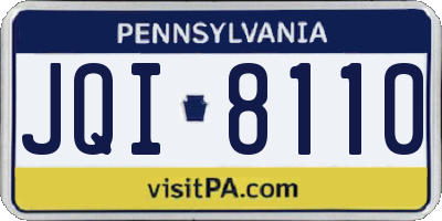 PA license plate JQI8110