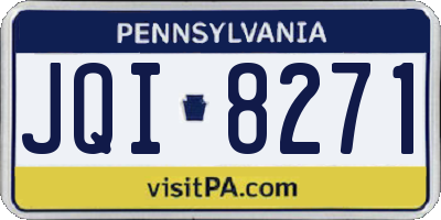 PA license plate JQI8271