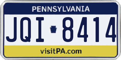 PA license plate JQI8414