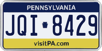 PA license plate JQI8429