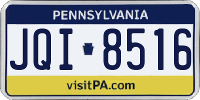 PA license plate JQI8516