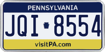 PA license plate JQI8554
