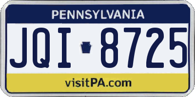 PA license plate JQI8725