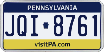 PA license plate JQI8761