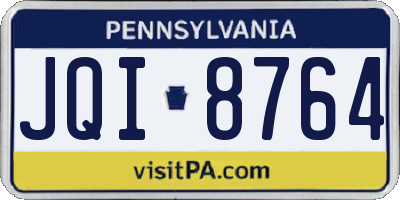 PA license plate JQI8764