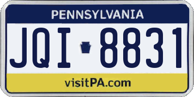 PA license plate JQI8831