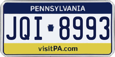 PA license plate JQI8993