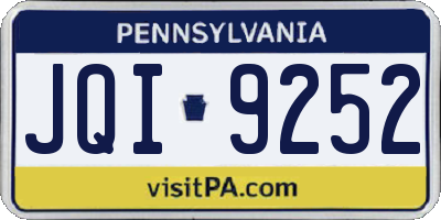 PA license plate JQI9252