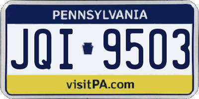 PA license plate JQI9503
