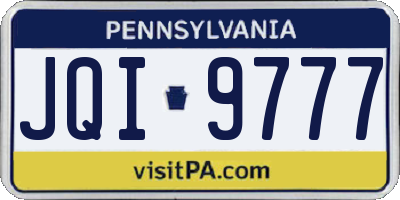 PA license plate JQI9777