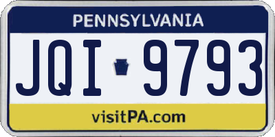 PA license plate JQI9793