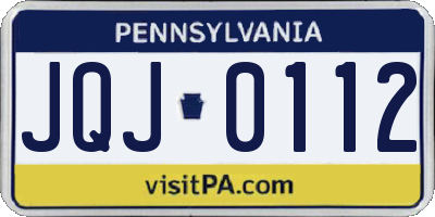 PA license plate JQJ0112