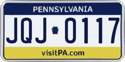 PA license plate JQJ0117