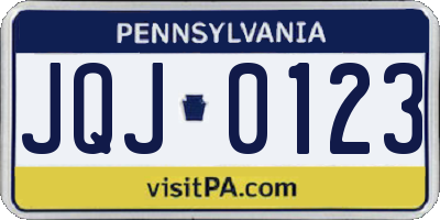 PA license plate JQJ0123