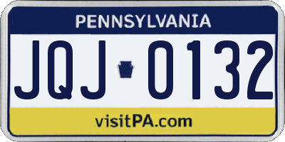 PA license plate JQJ0132